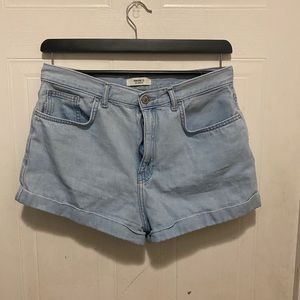 Blue denim shorts